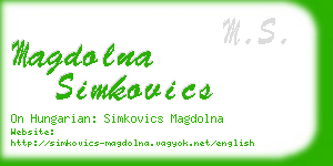 magdolna simkovics business card